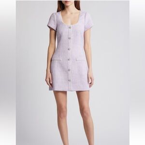 LIKELY Cira Embellished Tweed Minidress in Lilac Size 2